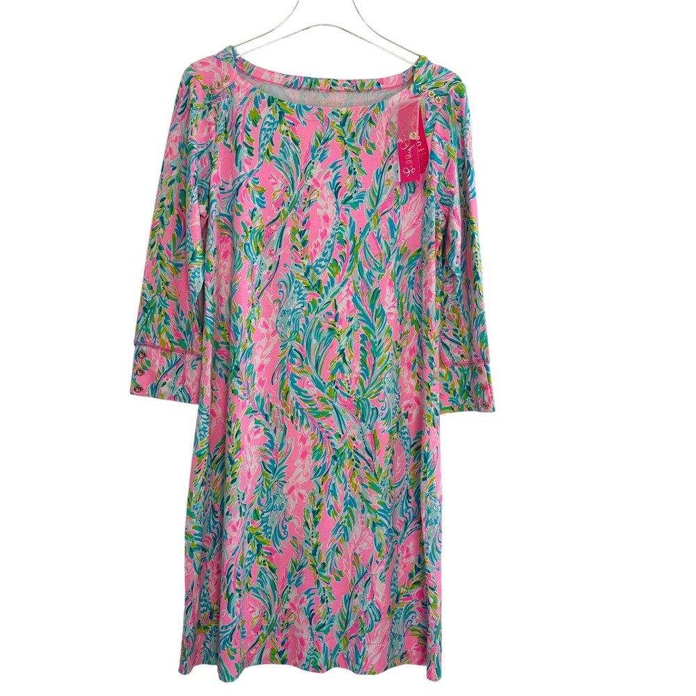 Lilly Pulitzer Sophie Dress Womens Large Multi Unicorn of the Sea UPF 50+ Resort